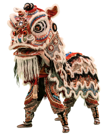 Un león de la danza tradicional china